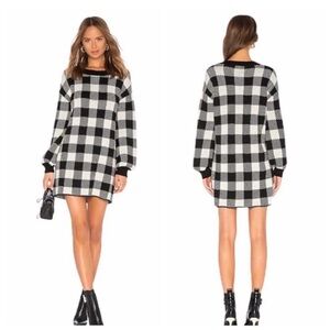 LPA Floyd Buffalo Check Sweater Dress